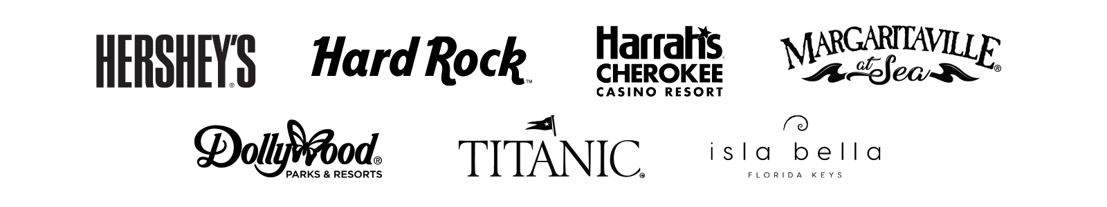 Hersheys hard rock harrah's cherokee casino resort margaritaville at sea dollywood parks and resorts titanic isla bella florida keys liquid energy apparel